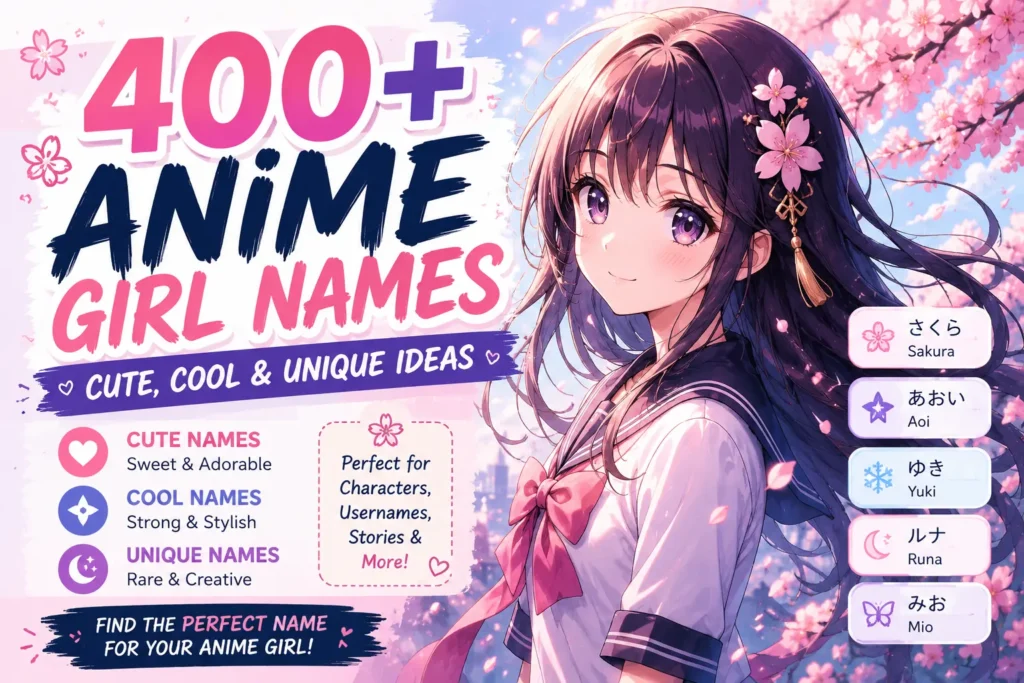 400+ Anime Girl Names (Cute, Cool & Unique Ideas)