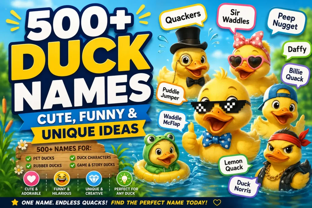 500+ Duck Names (Cute, Funny & Unique Ideas)