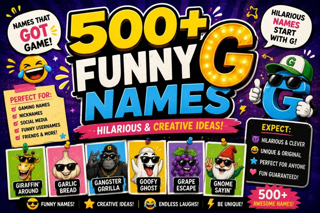500+ Funny G Names (Hilarious & Creative Ideas)
