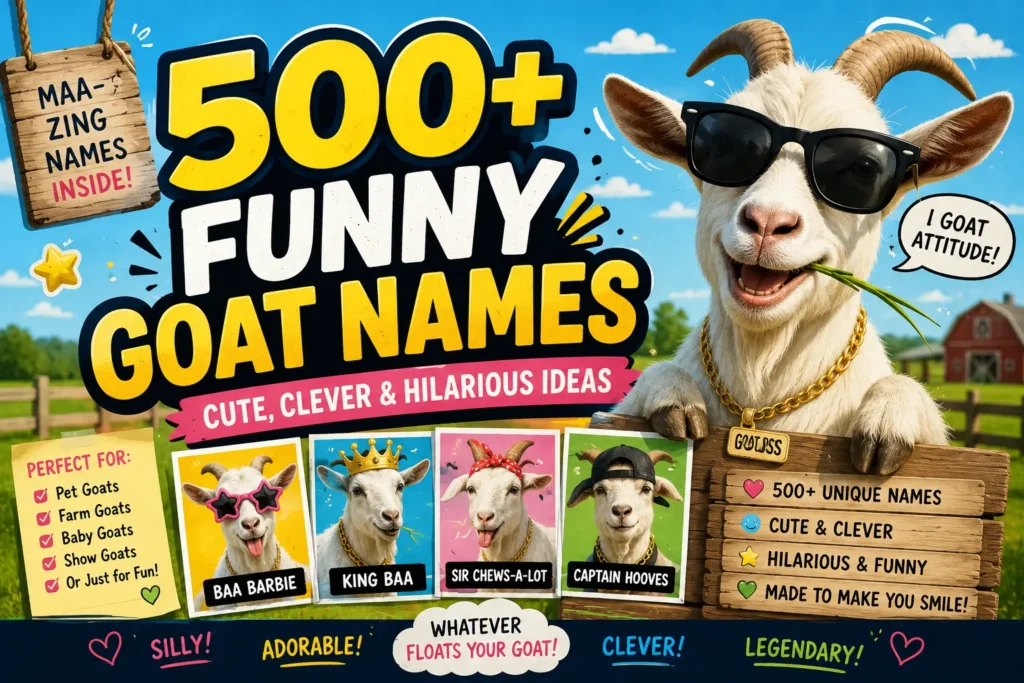 500+ Funny Goat Names (Cute, Clever & Hilarious Ideas)