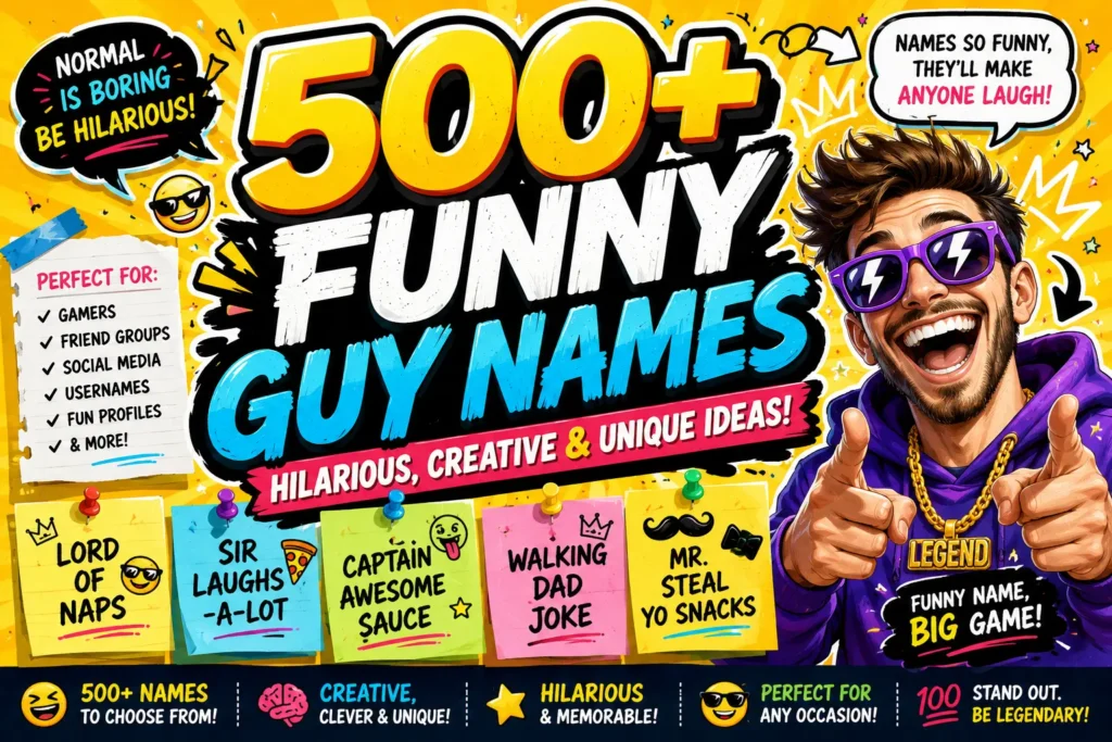 500+ Funny Guy Names (Hilarious, Creative & Unique Ideas)