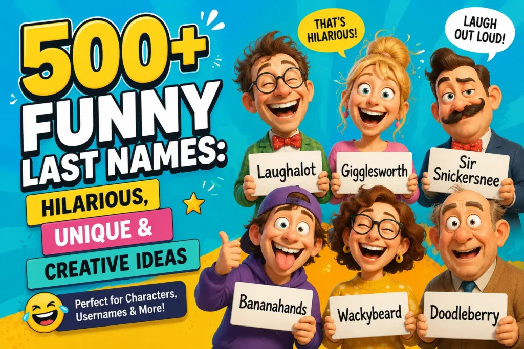 500+ Funny Last Names: Hilarious, Unique & Creative Ideas 500+ Funny Last Names: Hilarious, Unique & Creative Ideas