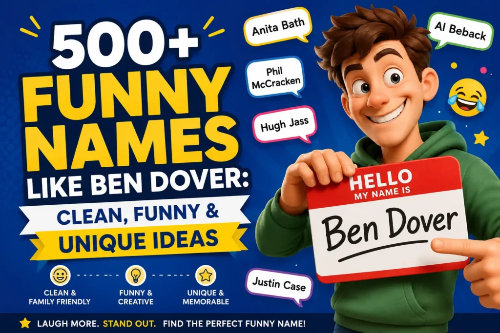 500+ Funny Names Like Ben Dover: Clean, Funny & Unique Ideas